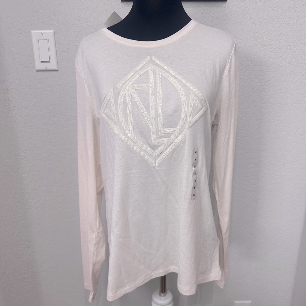 Ralph Lauren White Long Sleeve Top little sparkle ✨
